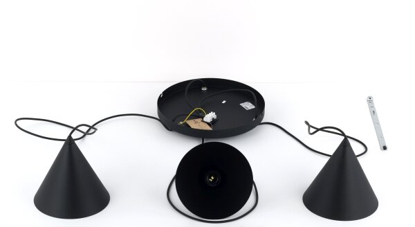 Lampe à suspendre noire ajustable 3 flammes E27 Ø 42 cm CODY