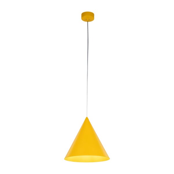 Lampe à suspendre jaune métal E27 Ø 25 cm H : max. 160 cm réglable