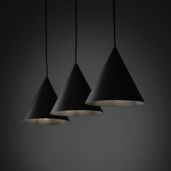Lampe à suspendre 3 flammes Noir L : 75 cm E27 Rétro Métal