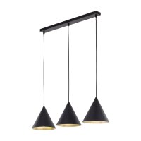 Lampe à suspendre 3 flammes Noir L : 75 cm E27...