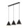 Lampe à suspendre 3 flammes Noir L : 75 cm E27 Rétro Métal