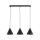 Lampe à suspendre 3 flammes Noir L : 75 cm E27 Rétro Métal