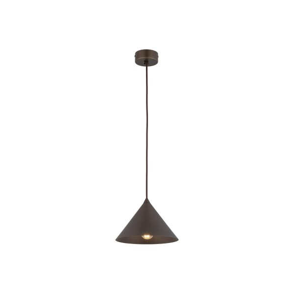 Lampe à suspendre brune Ø 19 cm H : max. 155 cm réglable métal E27