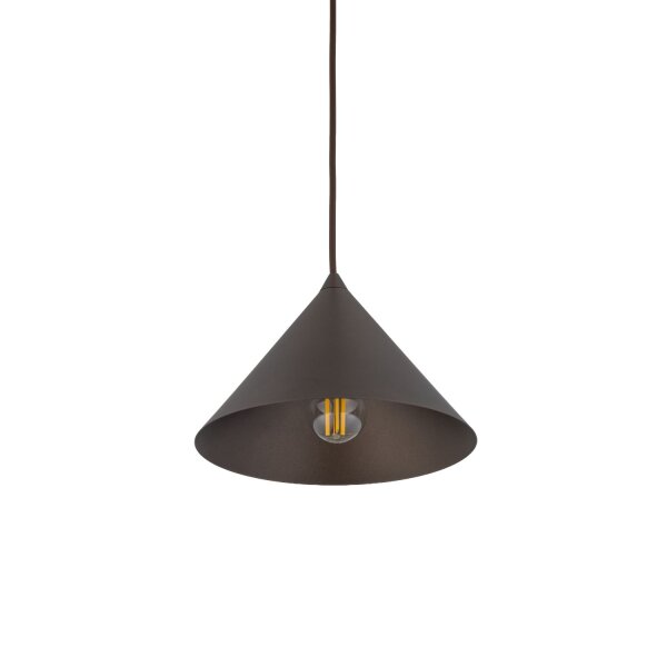 Lampe à suspendre brune Ø 19 cm H : max. 155 cm réglable métal E27