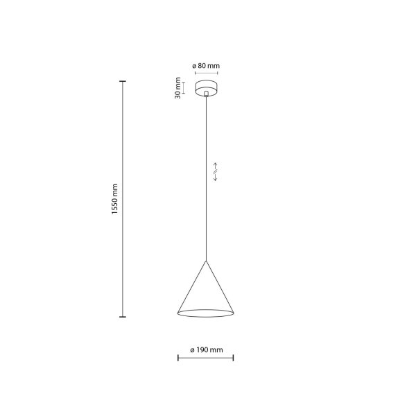 Lampe à suspendre métal Ø 19 cm H : max. 155 cm réglable E27 Menthe