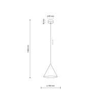 Suspension métal Ø 19 cm ajustable jaune E27