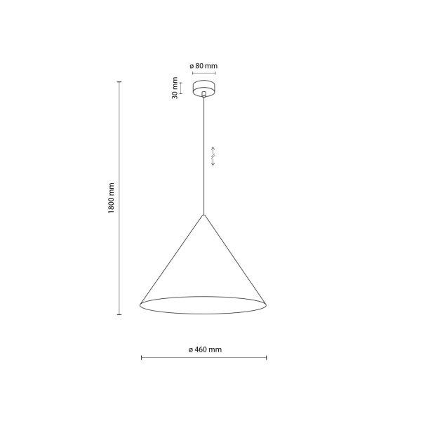 Lampe à suspendre métal Ø 50 cm H : max. 170 cm Jaune E27 Retro