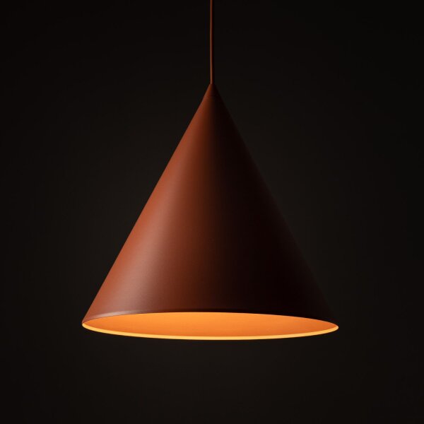 Lampe à suspendre métal Ø 32 cm H : max. 165 cm Rouge rétro E27