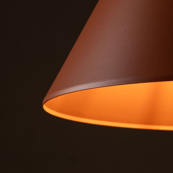 Lampe à suspendre métal Ø 32 cm H : max. 165 cm Rouge rétro E27