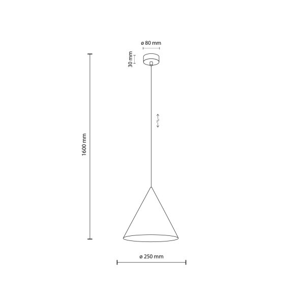 Lampe à suspendre métal rouge Ø 25 cm H : max. 160 cm E27 Retro