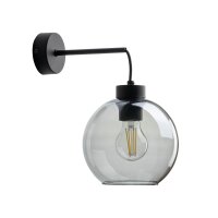 Applique murale verre fum&eacute; m&eacute;tal H : 28 cm...