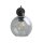 Applique murale verre fumé métal H : 28 cm E27 noir graphite