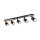 Plafonnier bois métal 85 cm long brun noir 5x GU10