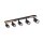 Plafonnier bois métal 85 cm long brun noir 5x GU10
