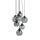 Suspension verre fumé 7x E27 ajustable Abat-jour sphérique