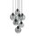 Suspension verre fumé 7x E27 ajustable Abat-jour sphérique