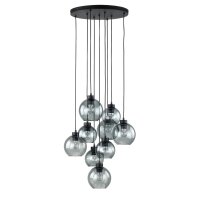 Suspension verre fumé métal H : max. 140 cm...