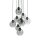Suspension verre fumé métal H : max. 140 cm 9x E27