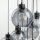 Suspension verre fumé métal H : max. 140 cm 9x E27