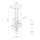 Suspension verre fumé métal H : max. 140 cm 9x E27