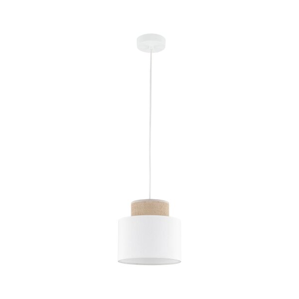 Suspension Tissu Jute E27 Ø 20 cm H : max. 160 cm Blanc Naturel