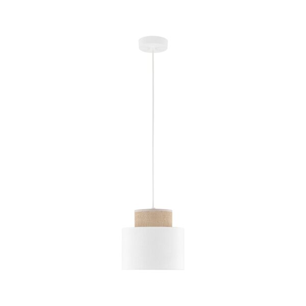Suspension Tissu Jute E27 Ø 20 cm H : max. 160 cm Blanc Naturel