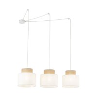Lampe à suspendre réglable tissu jute L :...