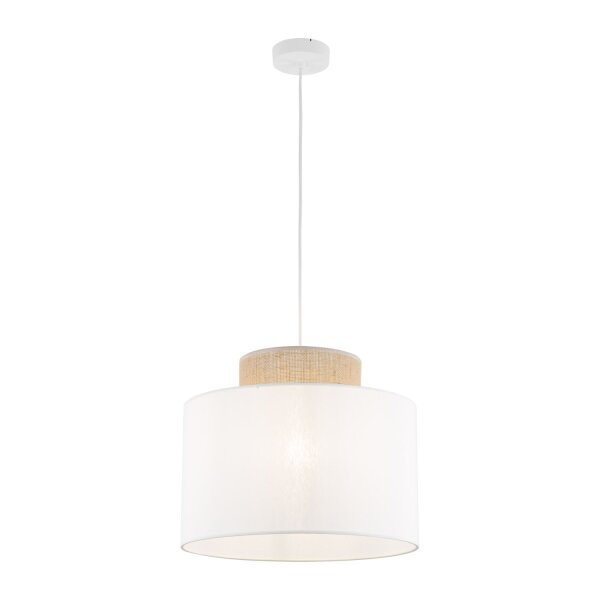 Suspension Tissu Jute E27 Ø 38 cm H : max. 1,7 m Blanc Naturel