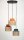 Lampe à suspendre jute tissu E27 réglable 3-flamme rétro multicolore