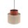 Suspension Jute Tissu Métal Ø 20 cm étroit Coloré E27