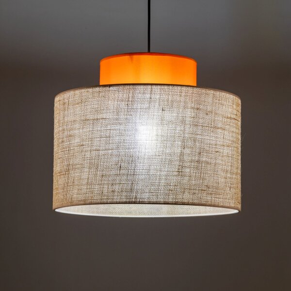Suspension ronde E27 Ø 38 cm H : max. 170 cm Jute Tissu