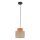 Lampe à suspendre ronde Ø 20 cm H : max. 160 cm Rétro Jute Tissu E27