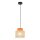 Lampe à suspendre ronde Ø 20 cm H : max. 160 cm Rétro Jute Tissu E27