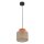 Lampe à suspendre ronde Ø 20 cm H : max. 160 cm Rétro Jute Tissu E27