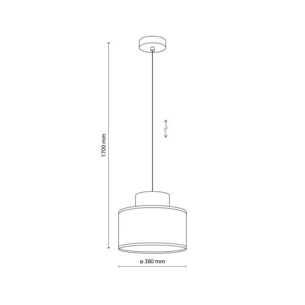 Lampe à suspendre réglable jute tissu E27 ronde Ø 38 cm BRADY