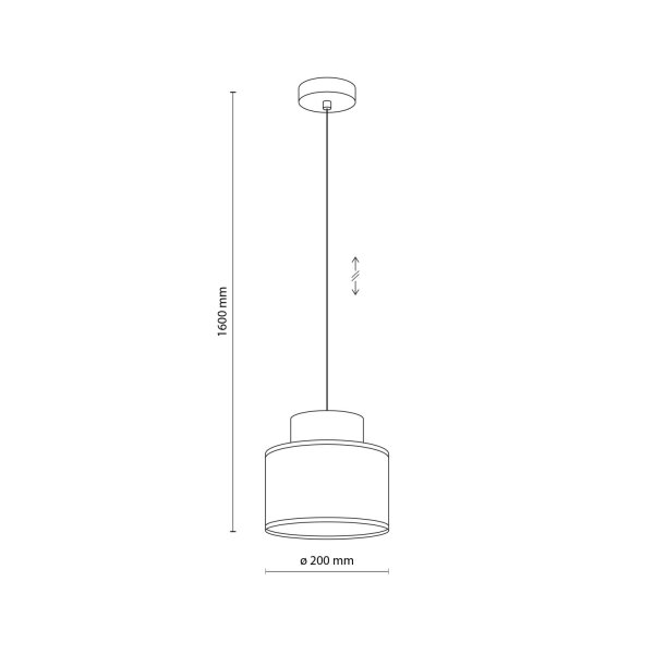 Suspension petite Ø 20 cm ajustable jute tissu E27