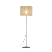 Lampadaire 165 cm Ø 50 cm Métal Jute E27...
