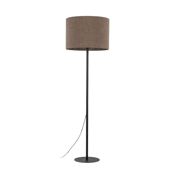 Lampadaire Moderne 165 cm Métal Jute E27 Noir Marron