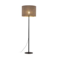 Lampadaire Moderne 165 cm Métal Jute E27 Noir Marron