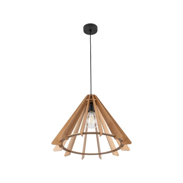 Suspension en bois E27 Ø 50 cm H : max. 160 cm réglable