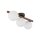Lampe à suspendre bois métal verre L : 33 cm brun blanc