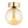 Plafonnier verre fumé Ø 12 cm rond en ambre or G9