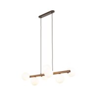 Lampe à suspendre bois métal verre L : 90...