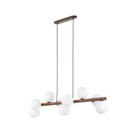 Suspension métal bois verre L : 117 cm H : max....