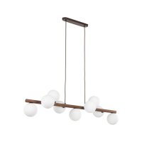 Suspension métal bois verre L : 117 cm H : max....