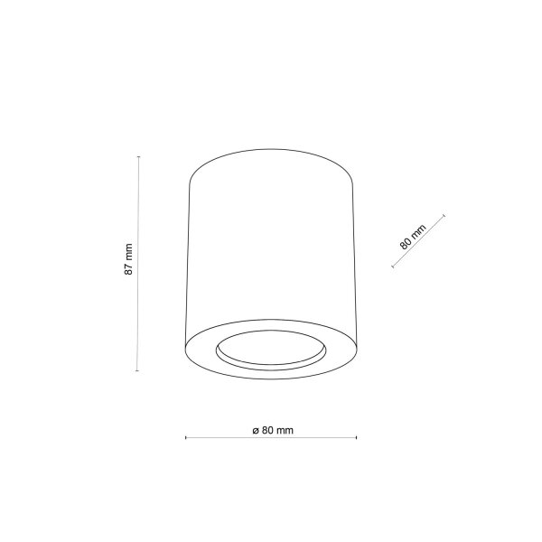 Spot de plafond en bois GU10 Ø 8 cm rond H : 8,5 cm en hêtre