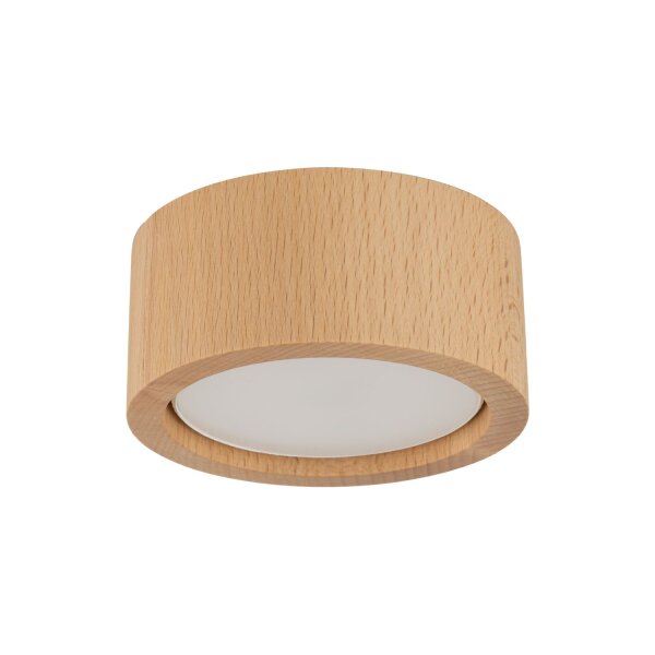 Plafonnier rond Ø 9,5 cm H : 4,5 cm En saillie GX53 Bois