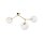 Plafonnier métal verre 70 cm de long en or 3 flammes G9