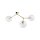 Plafonnier métal verre 70 cm de long en or 3 flammes G9