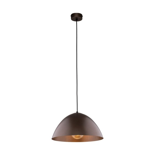 Suspension Métal Marron Ø 34 cm rond H : max. 165 cm E27
